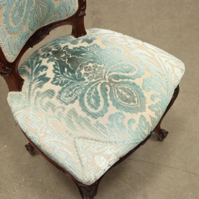 Groupe de 4 Chaises Style Rococo Acajou Italie XXe Siècle