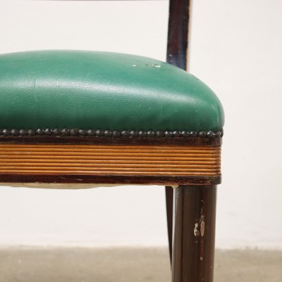 Groupe de 6 Chaises Simili Cuir Italie Années 1940