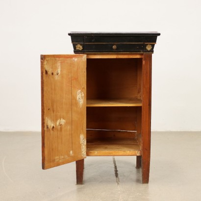 Bedside Table Biedermeier Style Ebony Wood Italy XIX Century