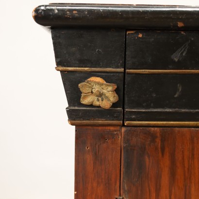 Bedside Table Biedermeier Style Ebony Wood Italy XIX Century