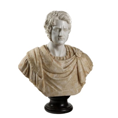 Bust of a Roman Emperor White Marble Italy XX Century