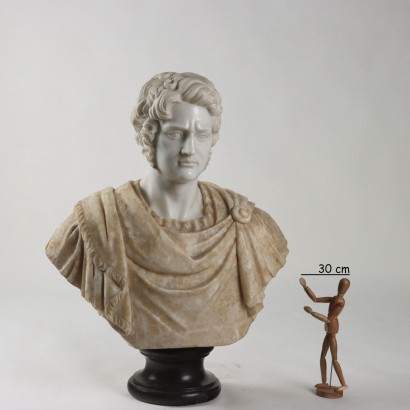 Bust of a Roman Emperor White Marble Italy XX Century