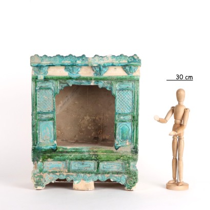 In Scale Temple Glazed Ceramic China Ming Era (1368-1644)