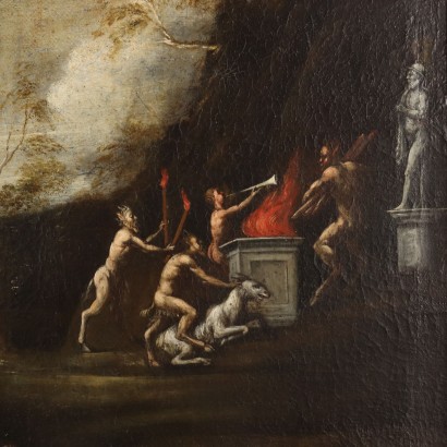 Painted with Mythological Scene, Cupid and Psyche