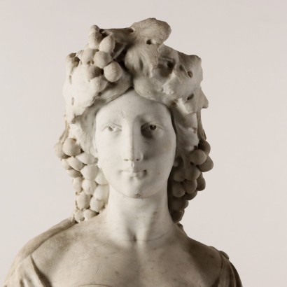 Skulptur die Allegorie des Hersbstes Weißer Marmor Italien XIX Jhd