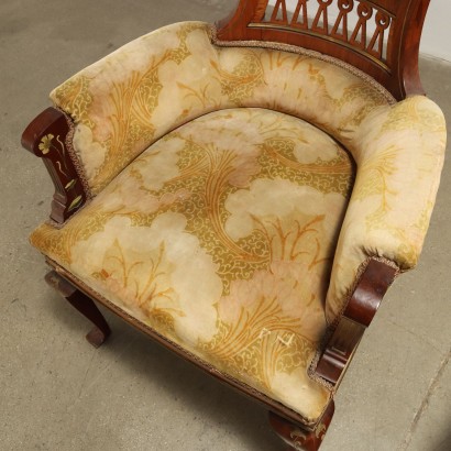 Group of Chairs and Armchairs Art Nouveau Italy XIX Century