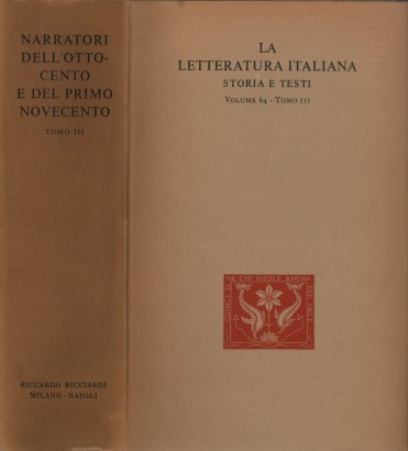 Narratori dell'Ottocento e del primo Novecento tomo III