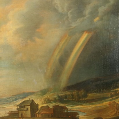 L\'Arc en Ciel J. Jordaens Attr. Huile sur Toile École Nord-Européenne