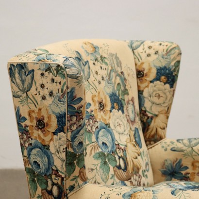 Bergère Armchair Fabric Italy 1950s