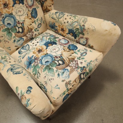 Bergère Armchair Fabric Italy 1950s