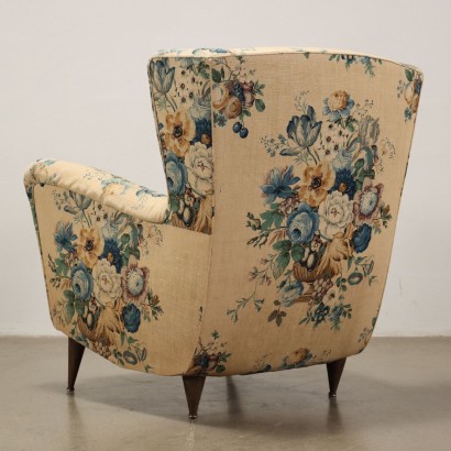 Fauteuil Bergère Tissu Italie Années 1950