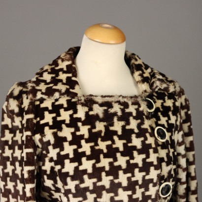 Coat Printed Fur Size 10 Italy 1970s