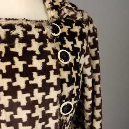 Coat Printed Fur Size 10 Italy 1970s