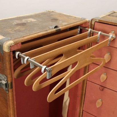 Malle Armoire Goyard Ancien en Bois et Cuir France 1905 ca.